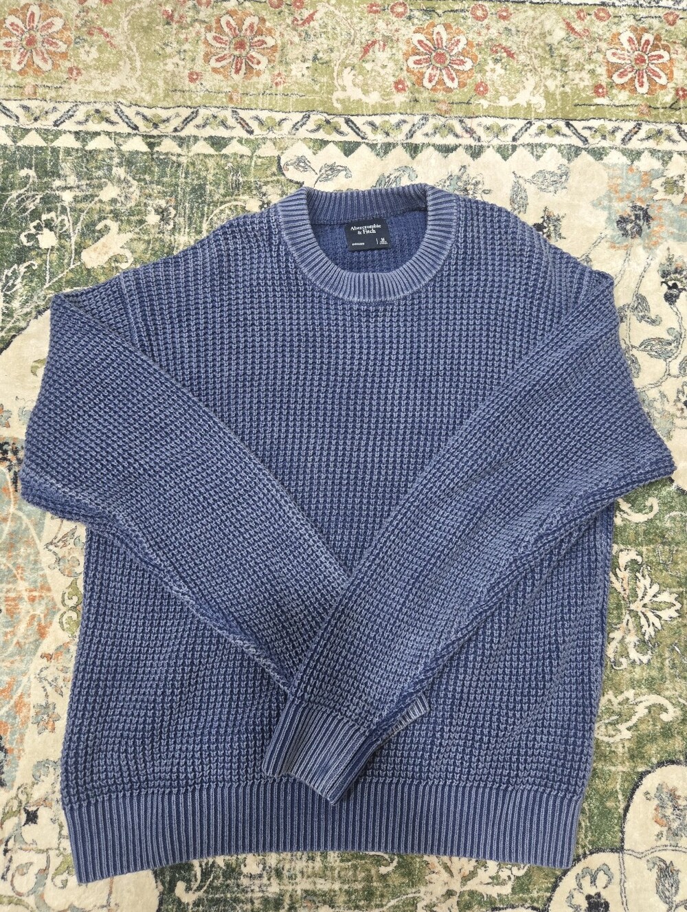 Abercrombie & Fitch Men's Periwinkle Crewneck Knit Sweater